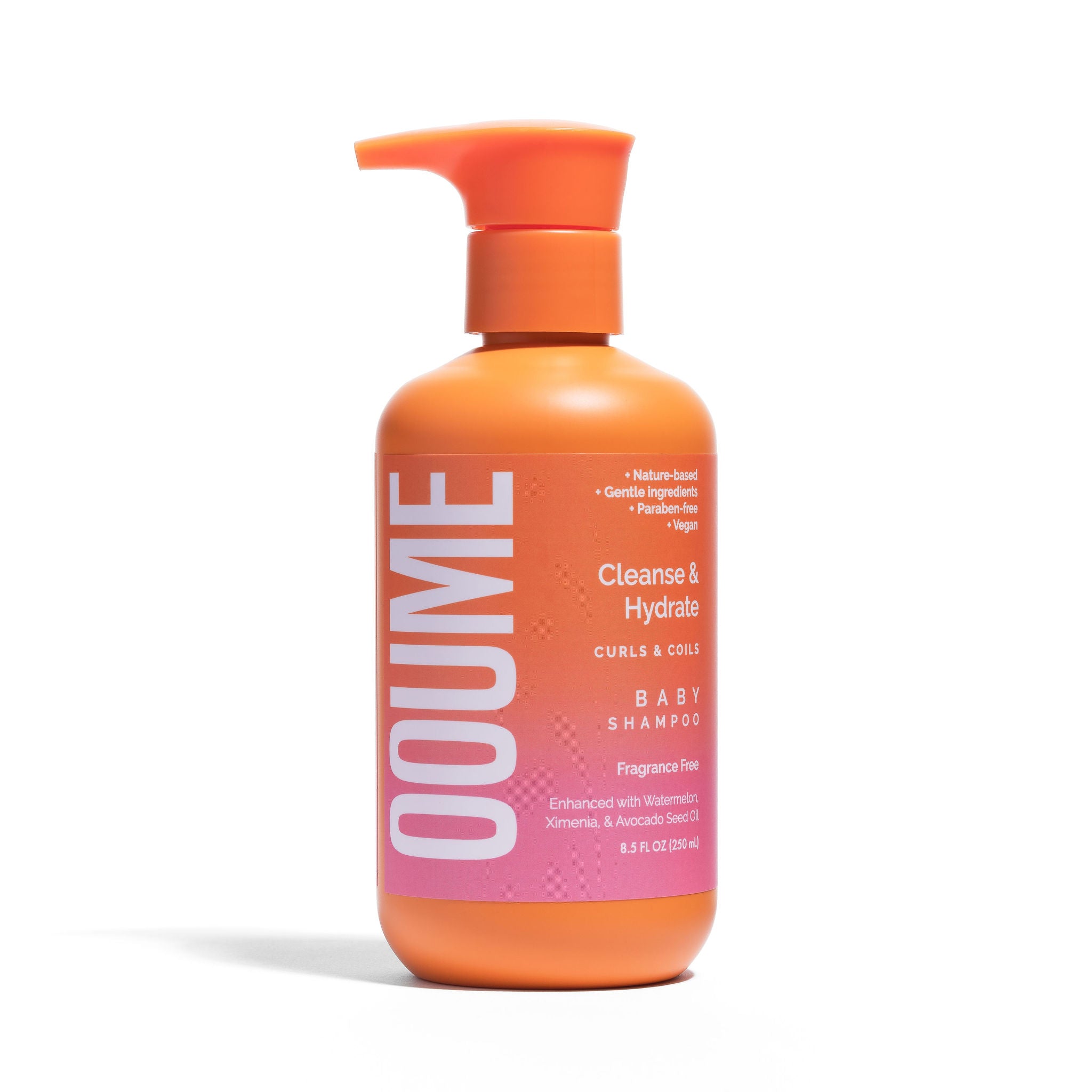 Baby shampoo bottle for curly hair with gentle ingredients