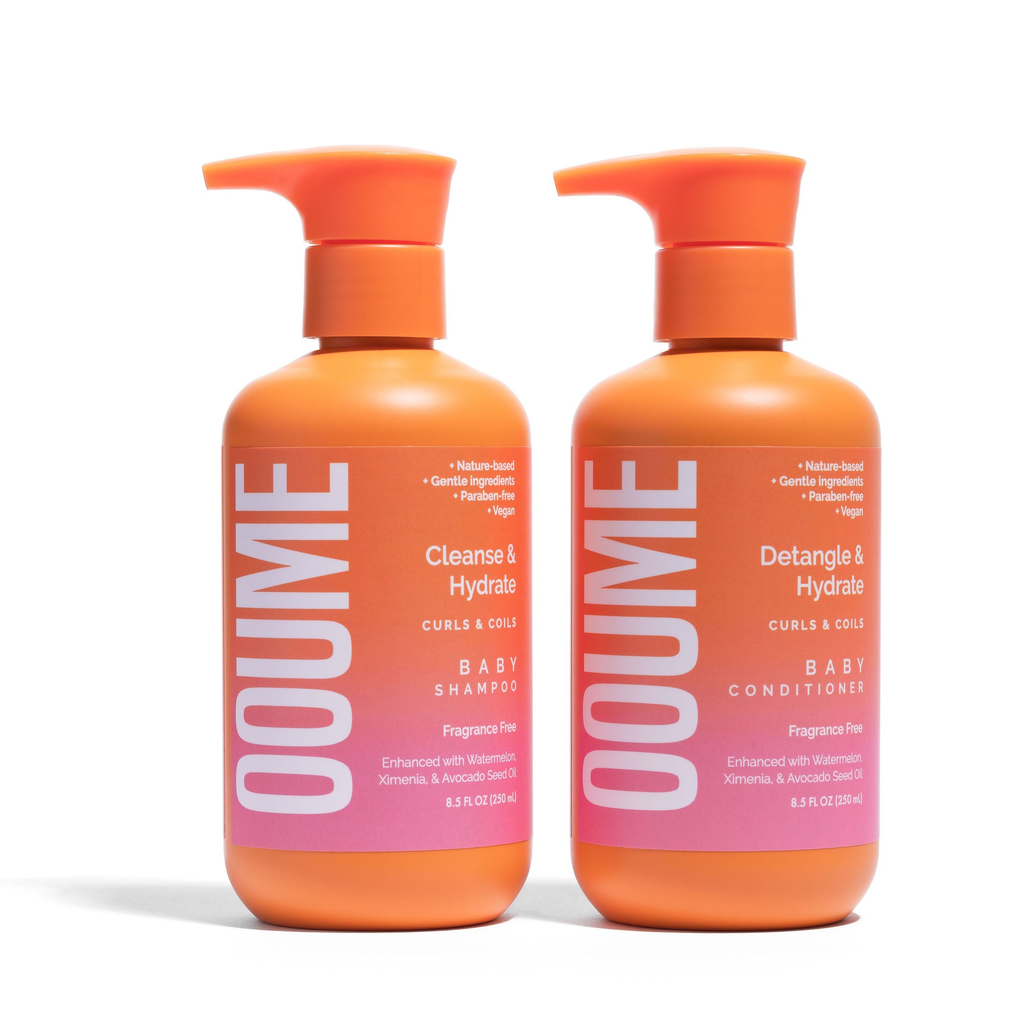 Hydrating baby bundle with shampoo and conditioner for curly hair